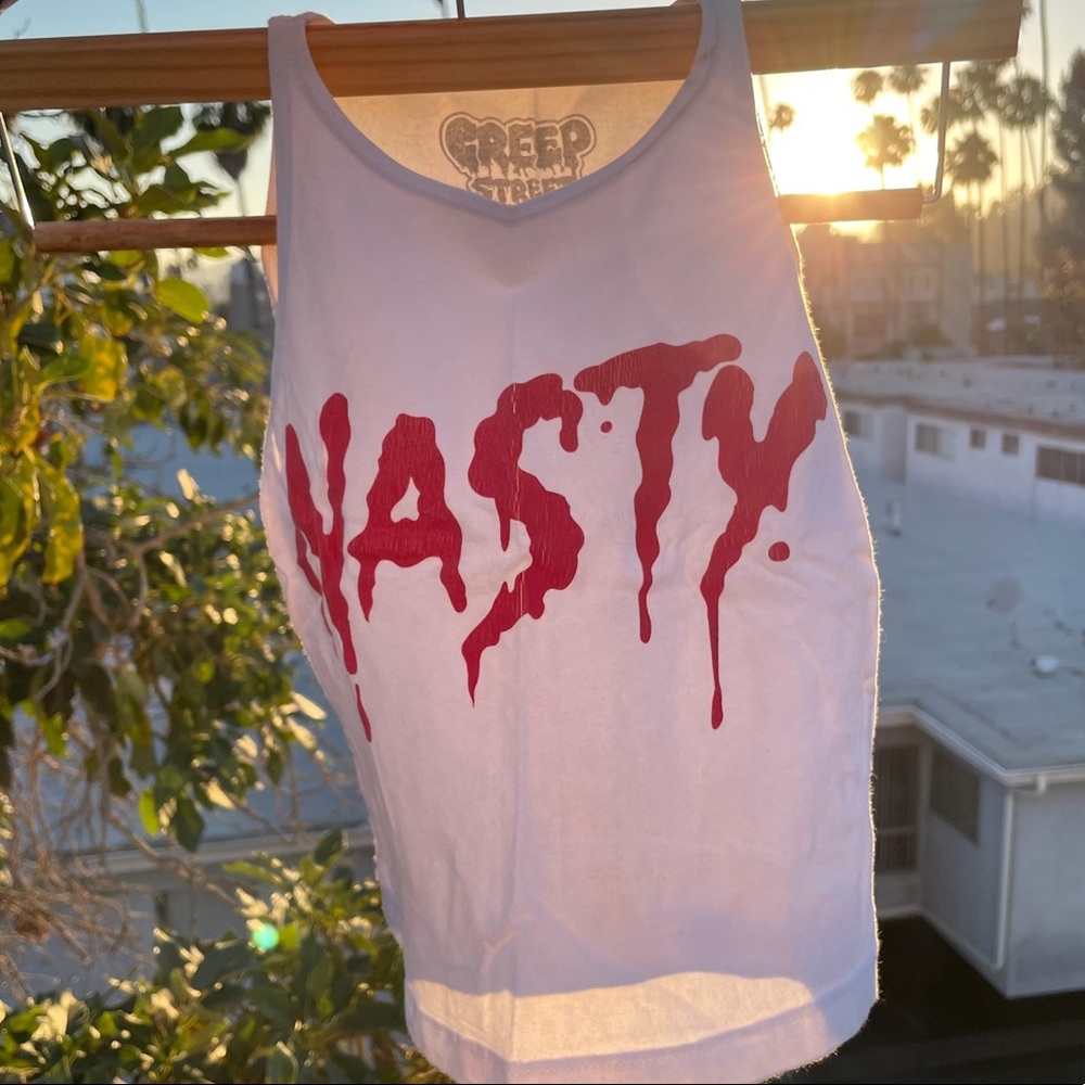 Creep Street ~ ‘NASTY’ Racerback Crop Top - Picture 6 of 8